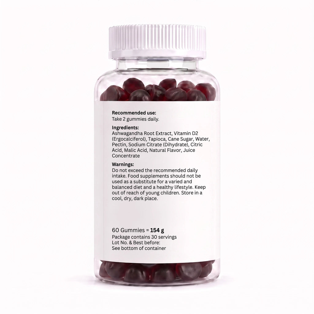 Ashwagandha + Vitamin D2 Gummies – 60 Gummies