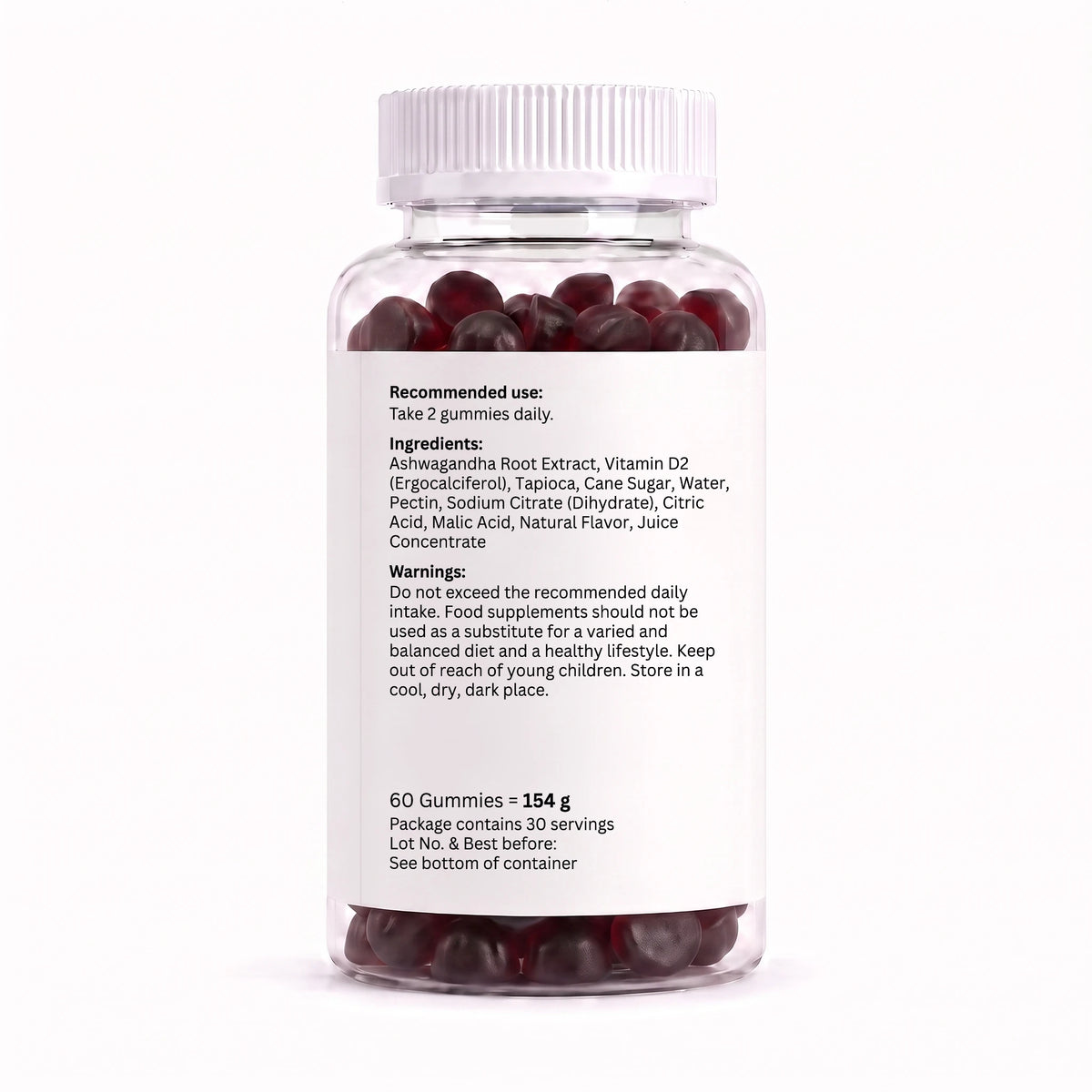 Ashwagandha + Vitamin D2 Gummies – 60 Gummies