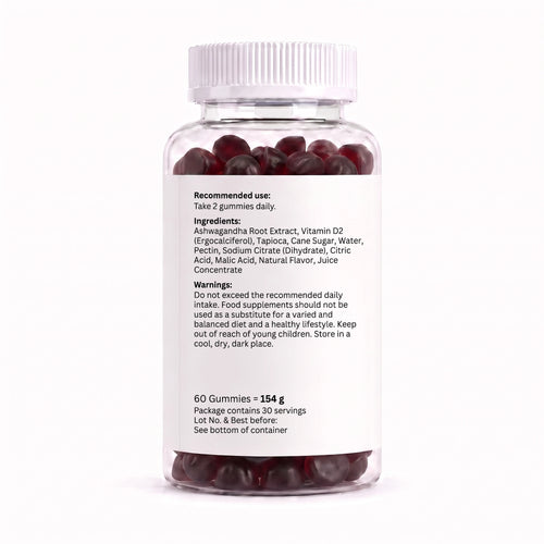 Ashwagandha + Vitamin D2 Gummies – 60 Gummies