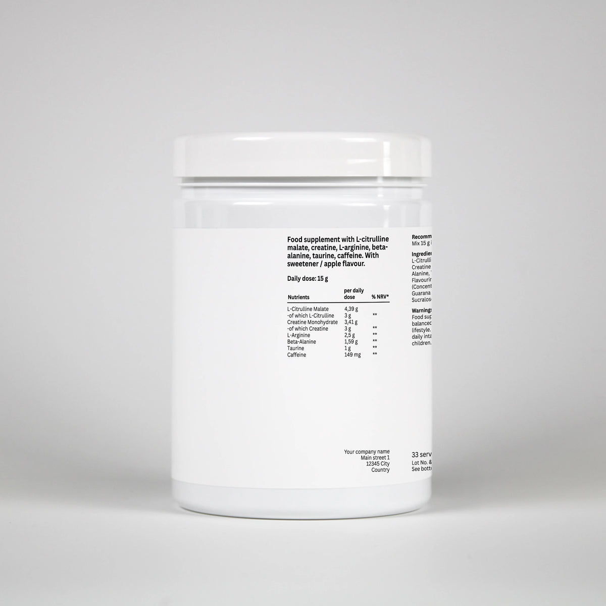 Pre-Workout Booster Green Apple - 500g